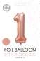 Preview: XXL Folienballon Zahl 1 Satin Rosegold